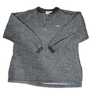 Denver Broncos Fleece Pullover Quarter Button Sweatshirt